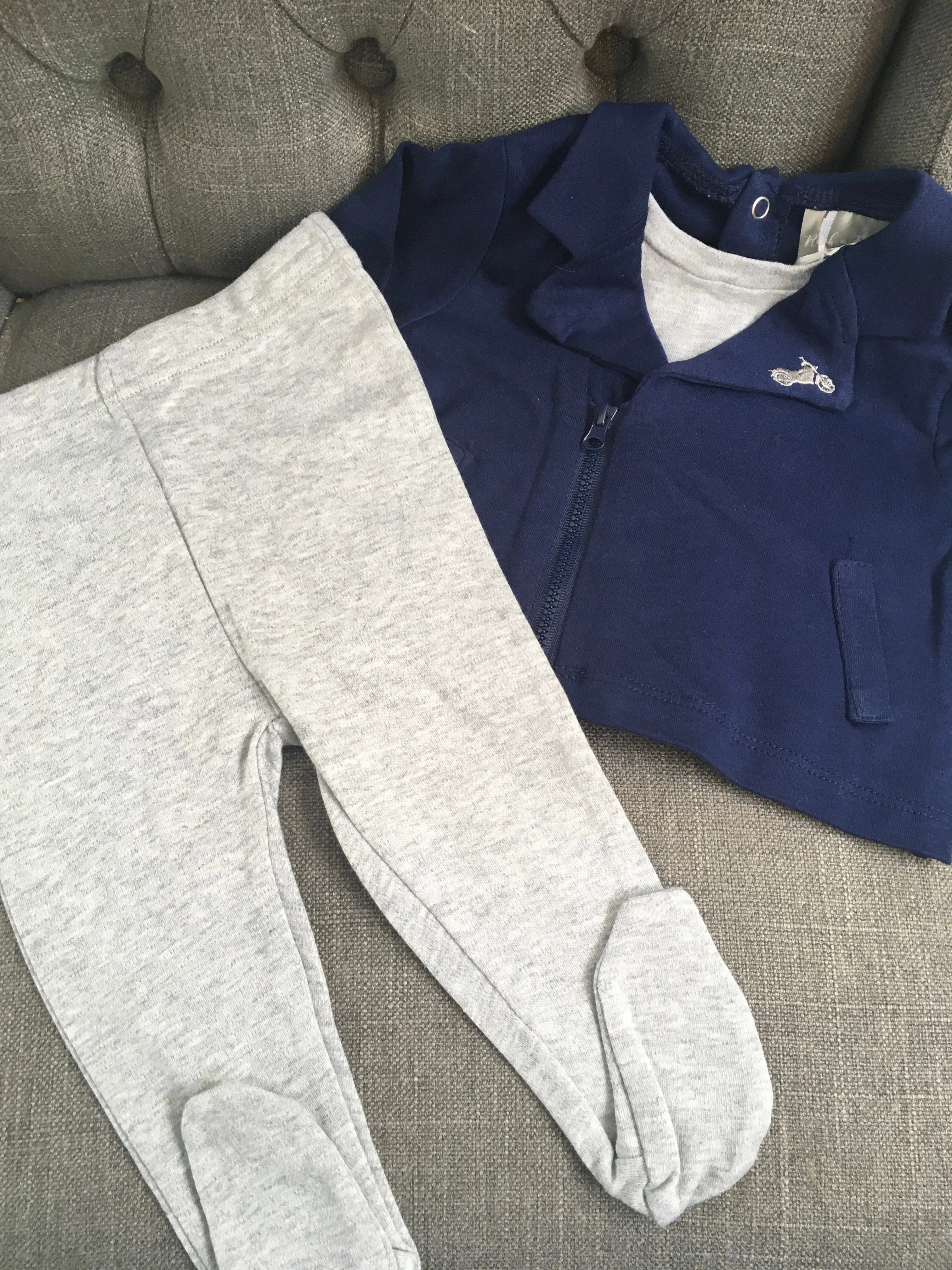 Rock a Bye Baby Navy & Grey Top & Pants Set