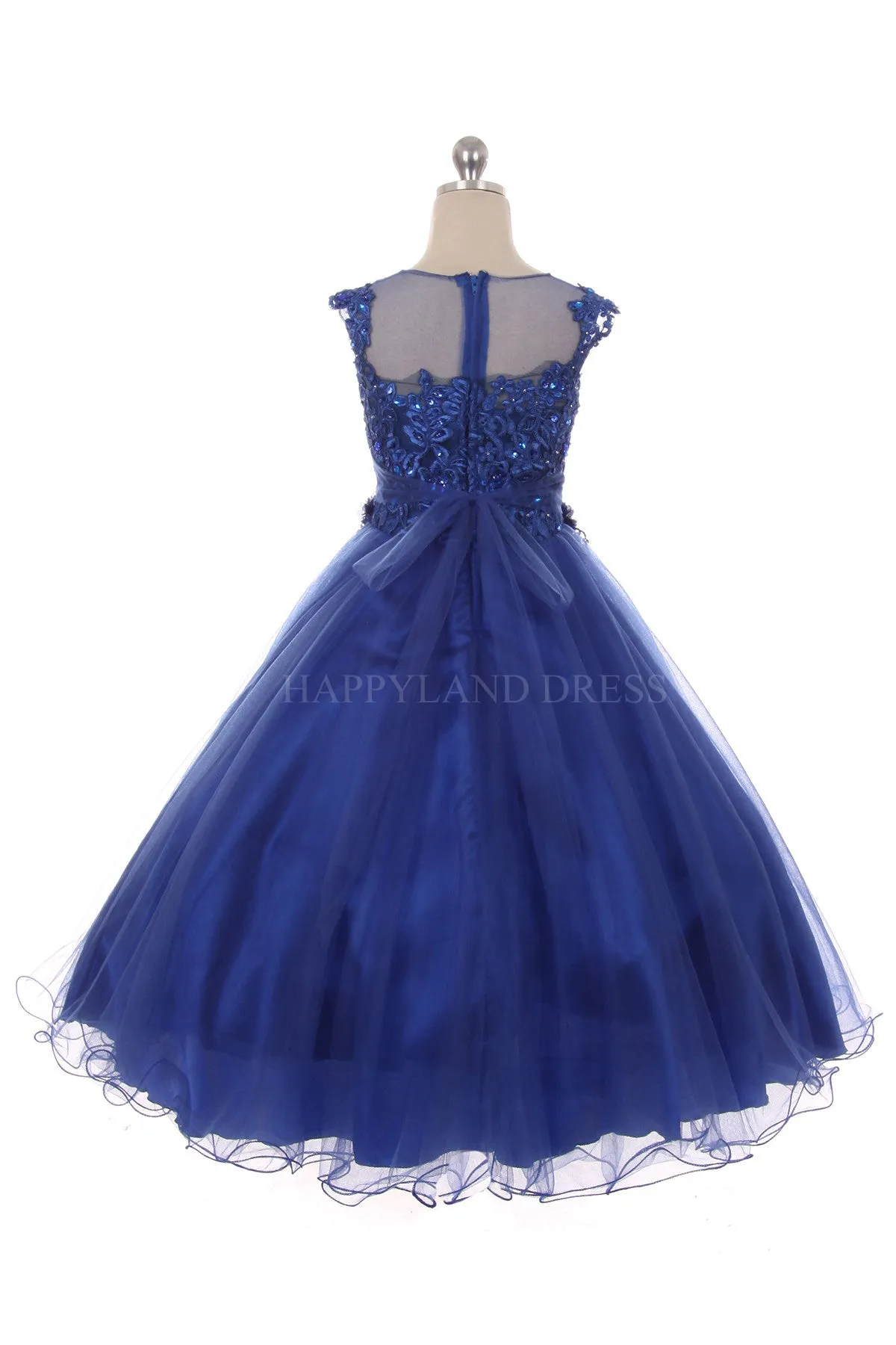 Royal Blue Floral Embroidered D2141708