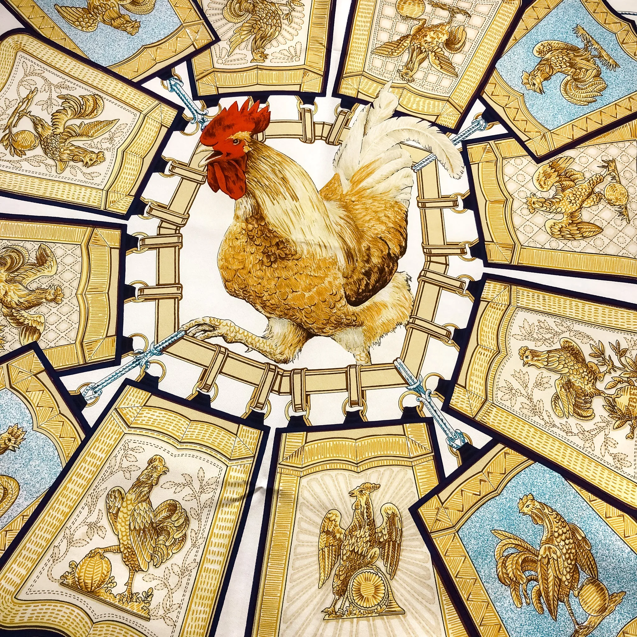 Sabretaches Hermes Scarf by Françoise De la Perriere 90 cm Silk | Very RARE