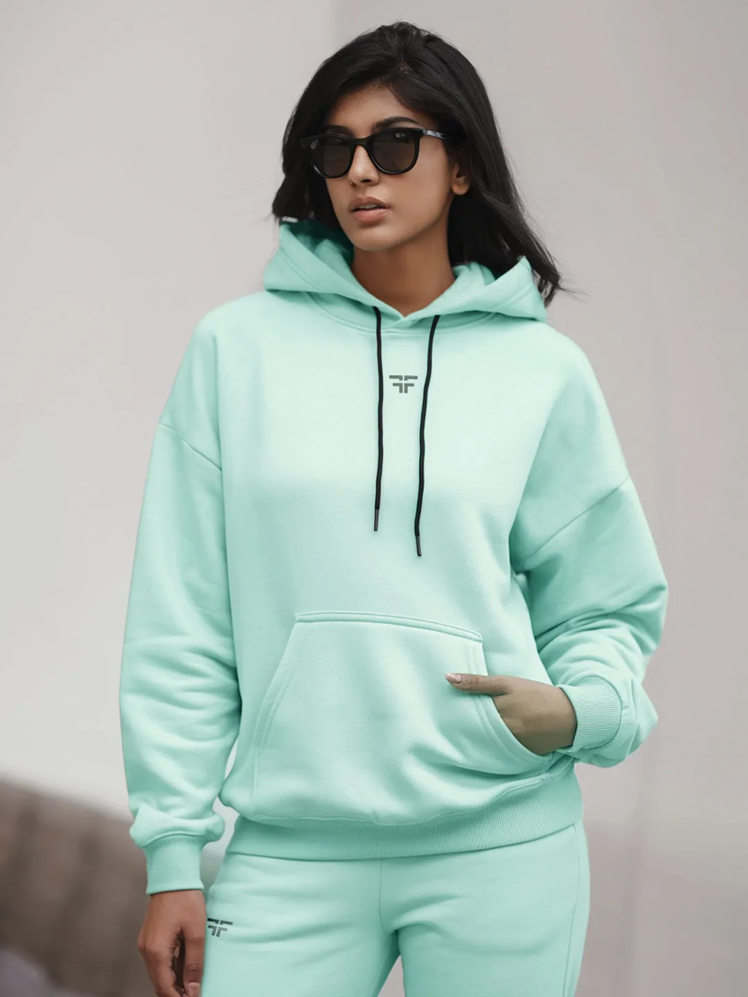 Sea Green Thermal Co-ord Set (Hoodie and Jogger Combo)
