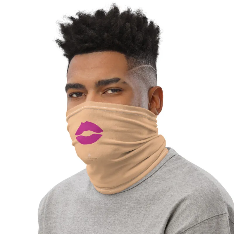 Sexy Pink Lips Neck Gaiter, Funny Washable Reusable Face Mask Coverings-Made in USA/EU