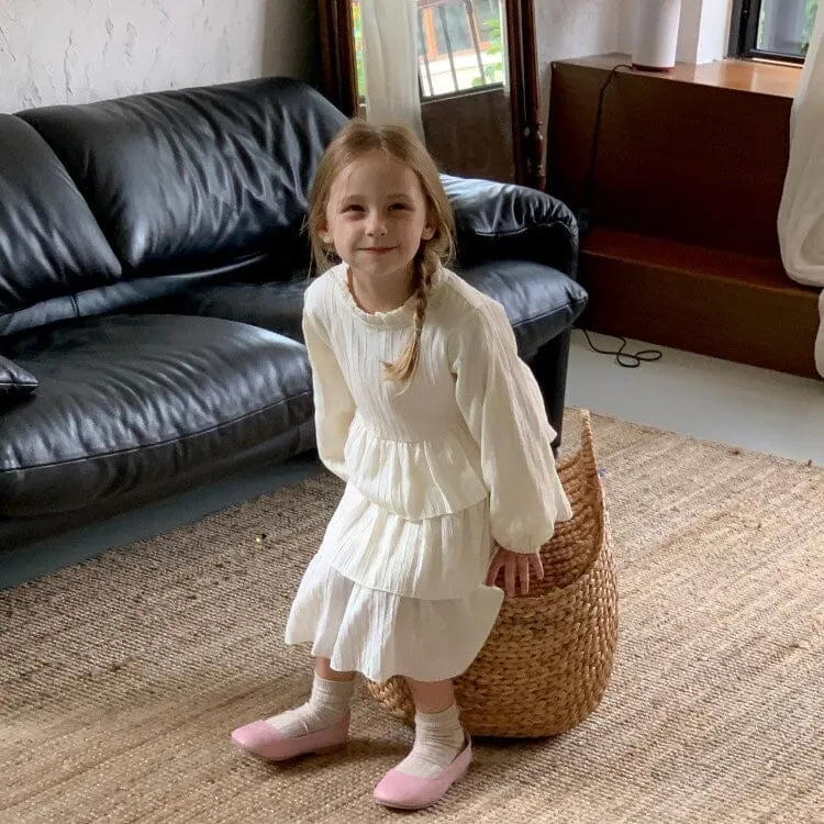 Sofia Long Sleeve Pleated Cake Dress