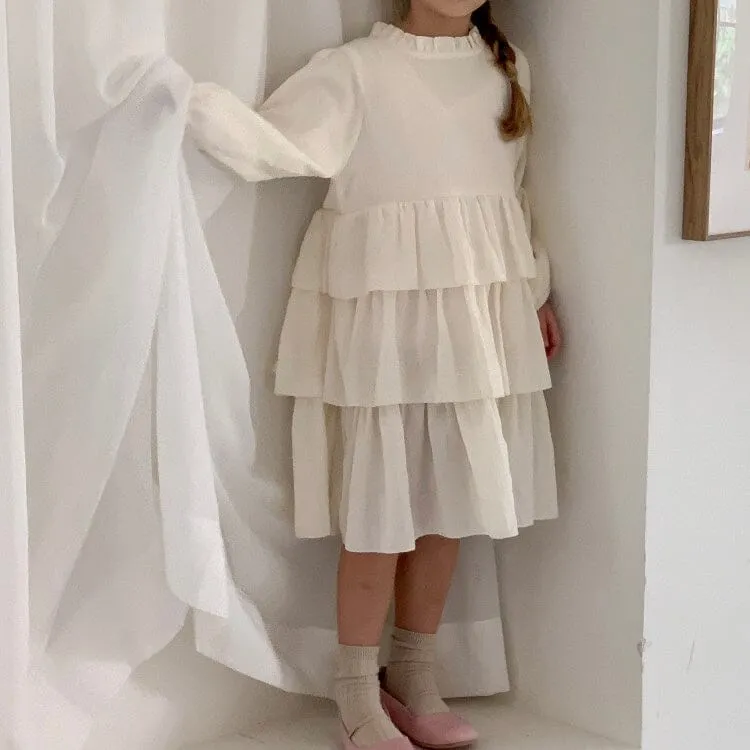 Sofia Long Sleeve Pleated Cake Dress