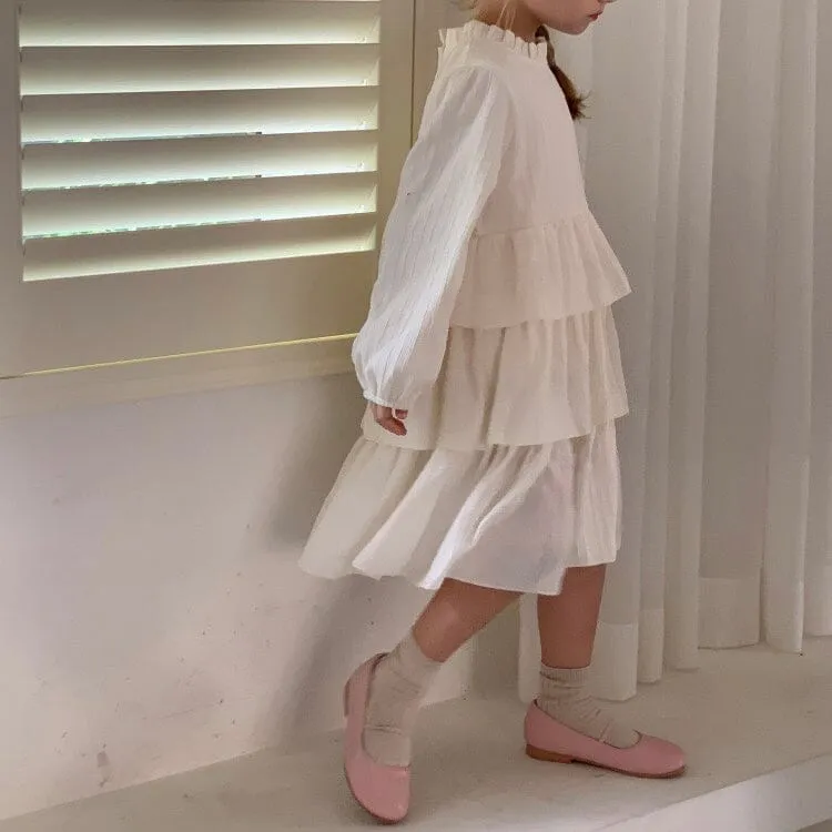 Sofia Long Sleeve Pleated Cake Dress