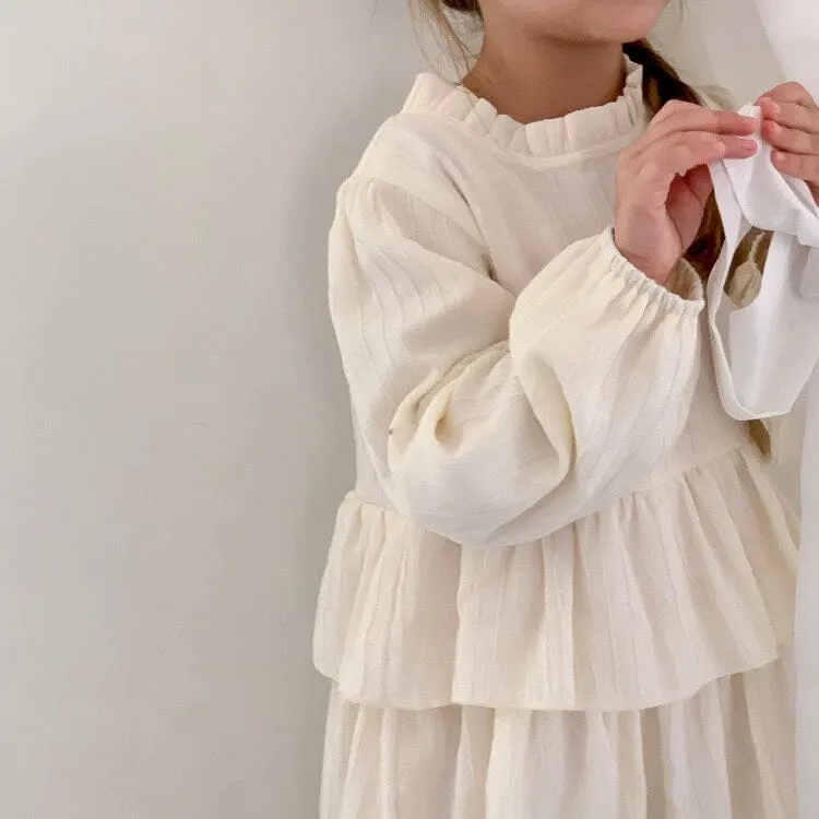 Sofia Long Sleeve Pleated Cake Dress