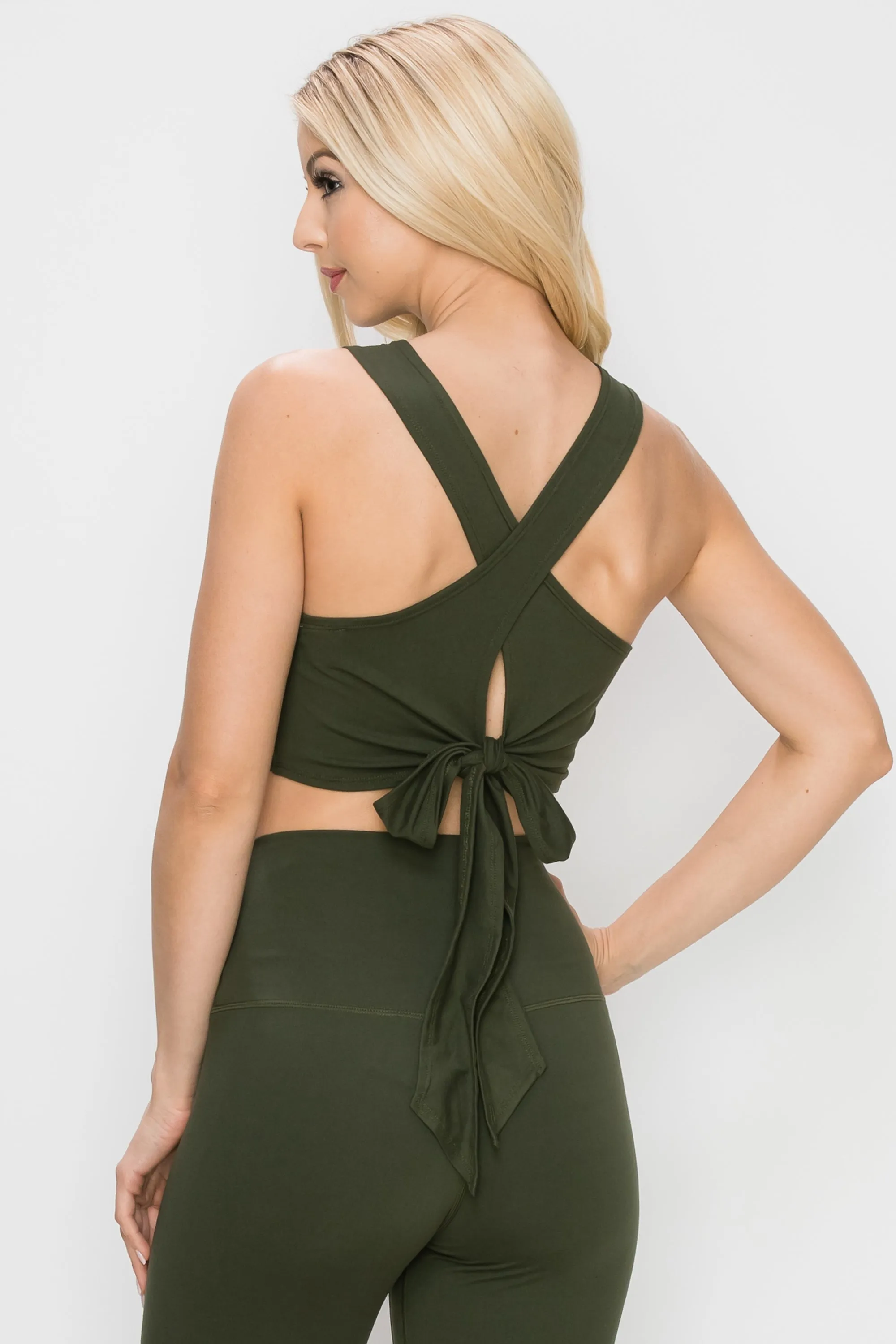 Soft Tie Back Sporty Crop Top