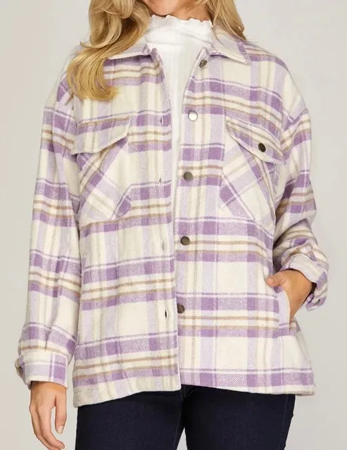 Something Bout the Way Shacket in Lilac