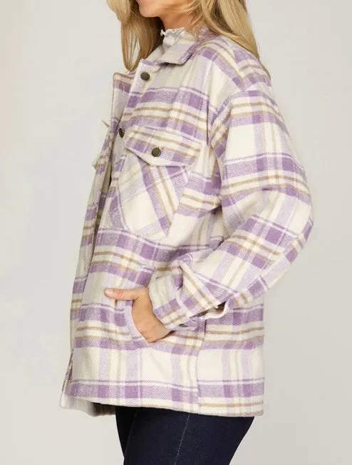 Something Bout the Way Shacket in Lilac