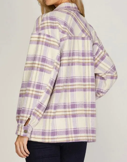 Something Bout the Way Shacket in Lilac