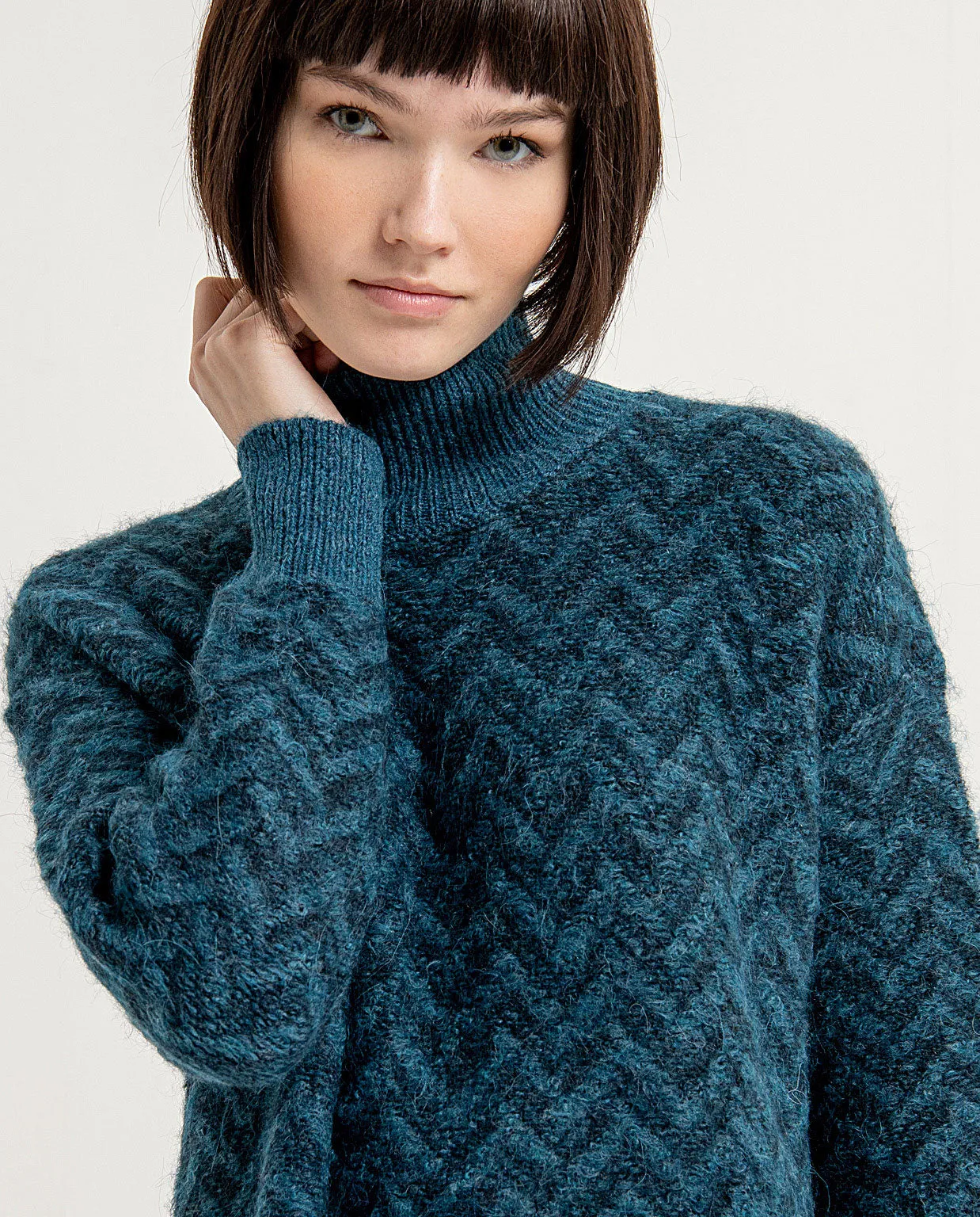 Surkana jacquard knit mini dress blue