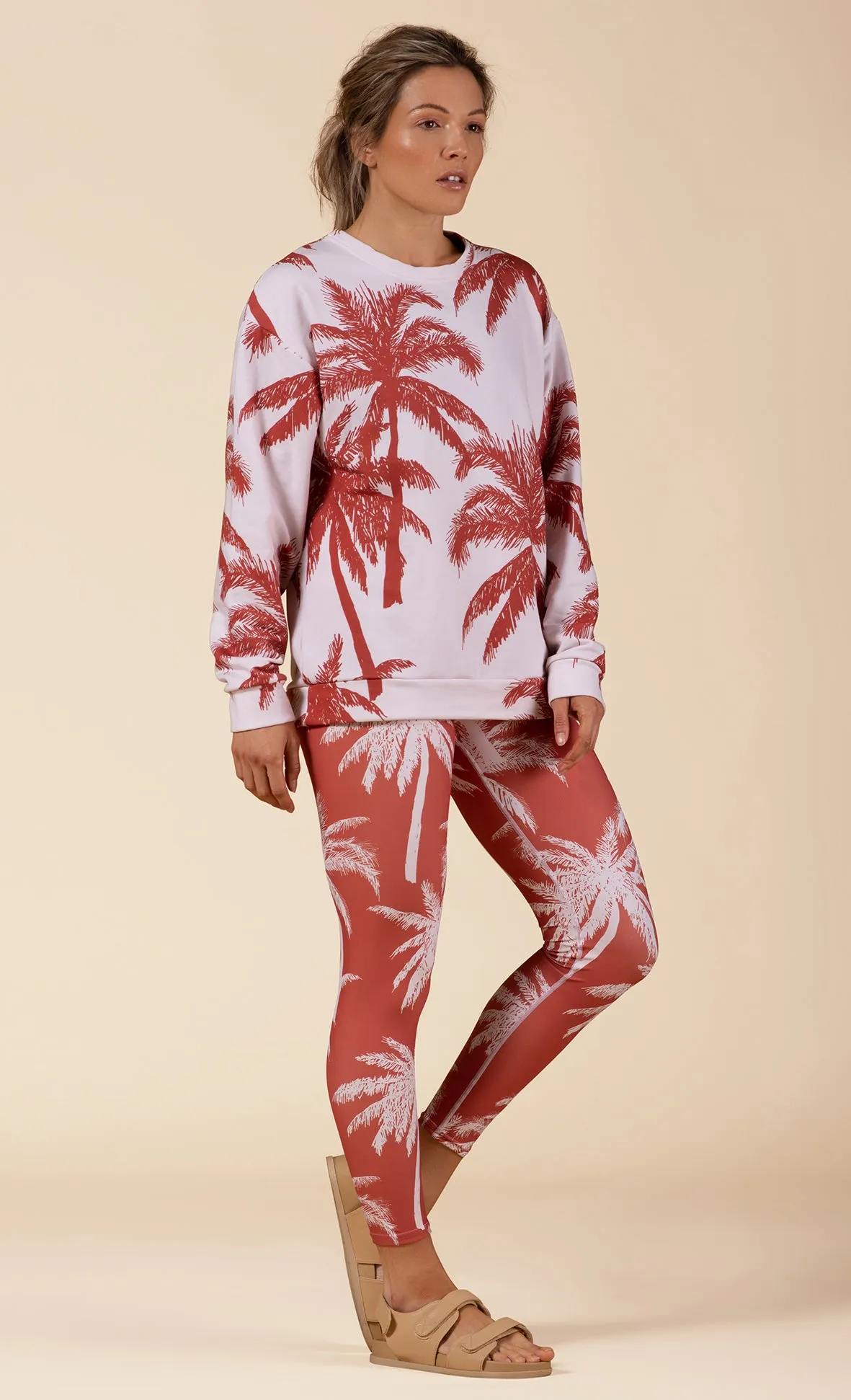 TERRACOTTA PALM YOGA LEGGINGS