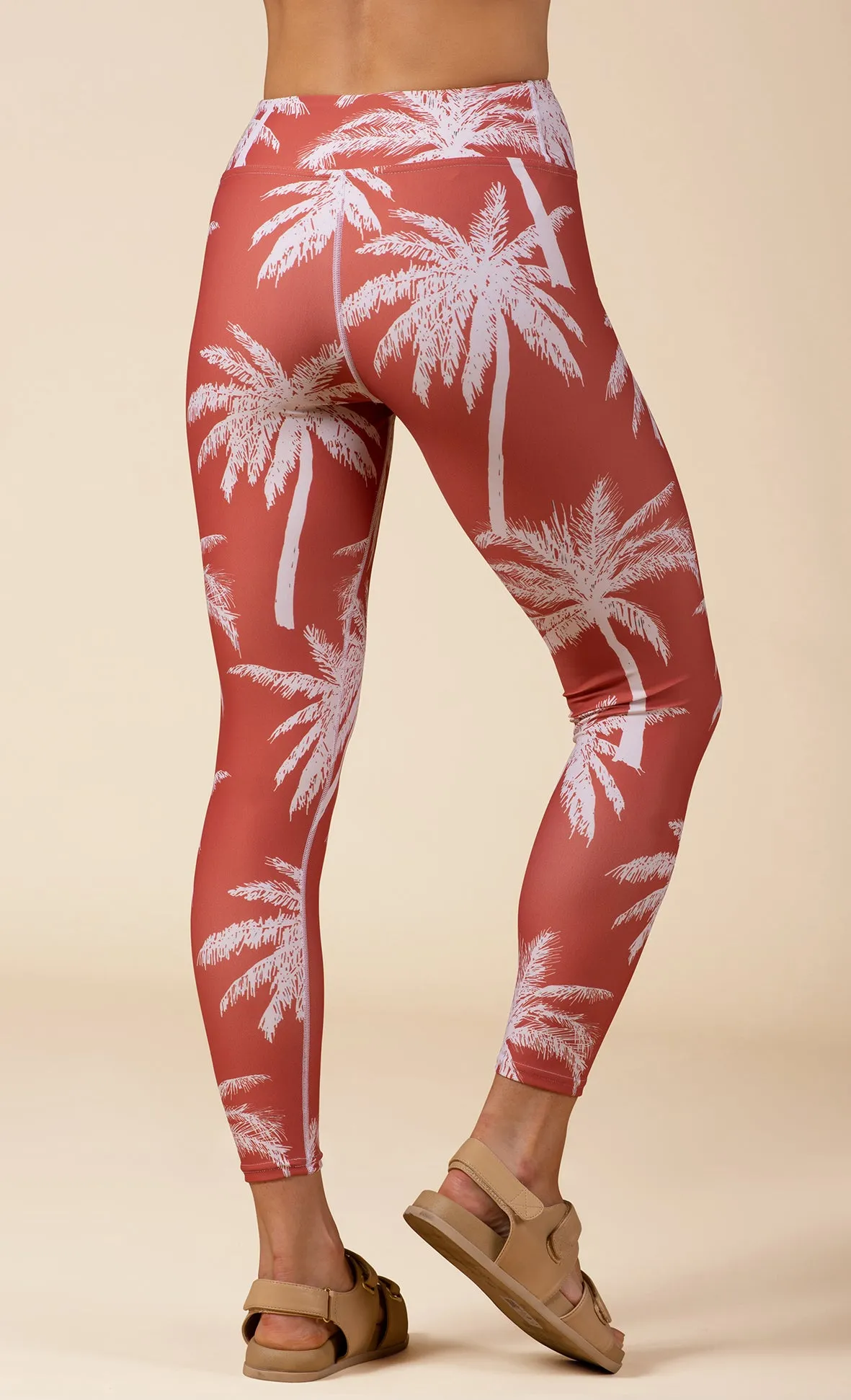 TERRACOTTA PALM YOGA LEGGINGS