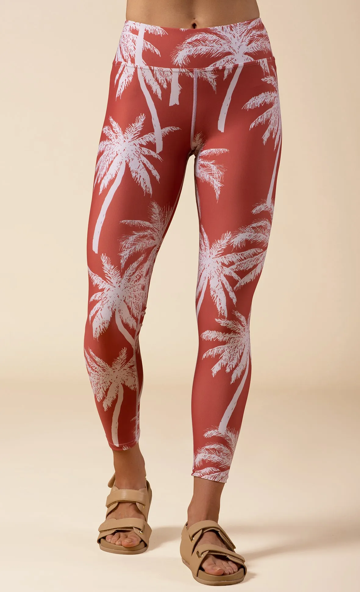 TERRACOTTA PALM YOGA LEGGINGS