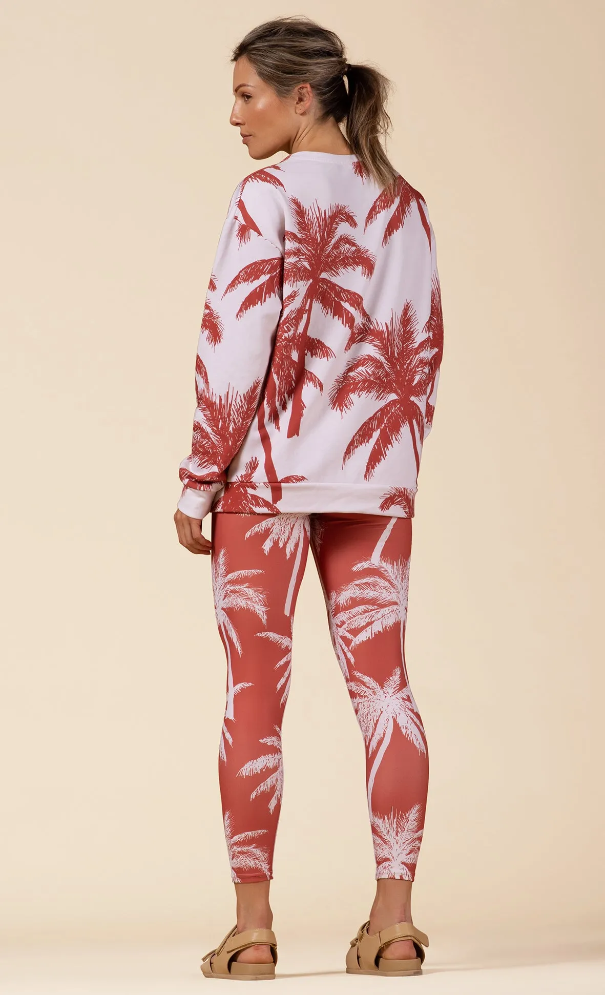 TERRACOTTA PALM YOGA LEGGINGS