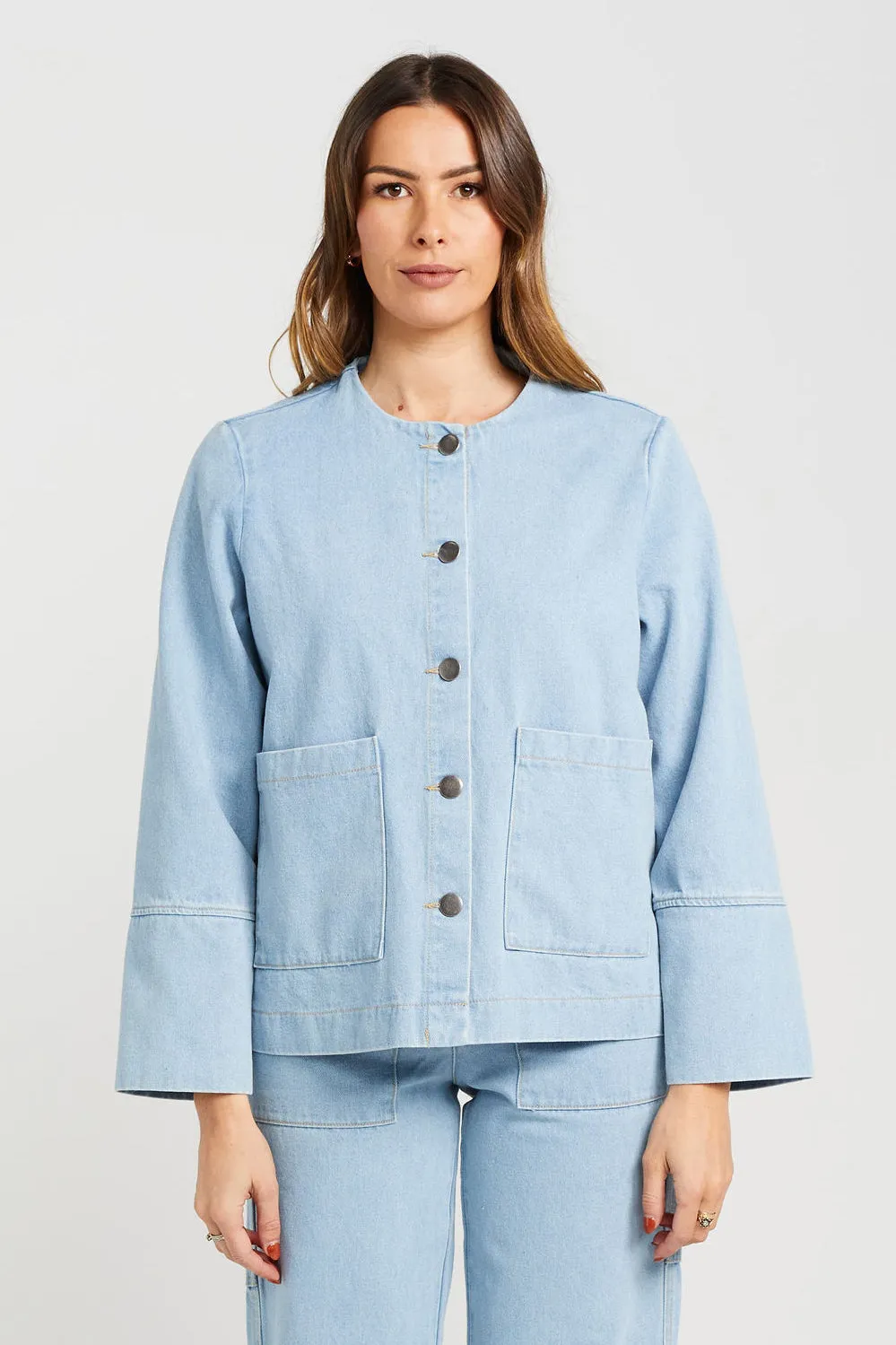 Thing Thing - Embark Denim Shacket, Stone Wash Denim