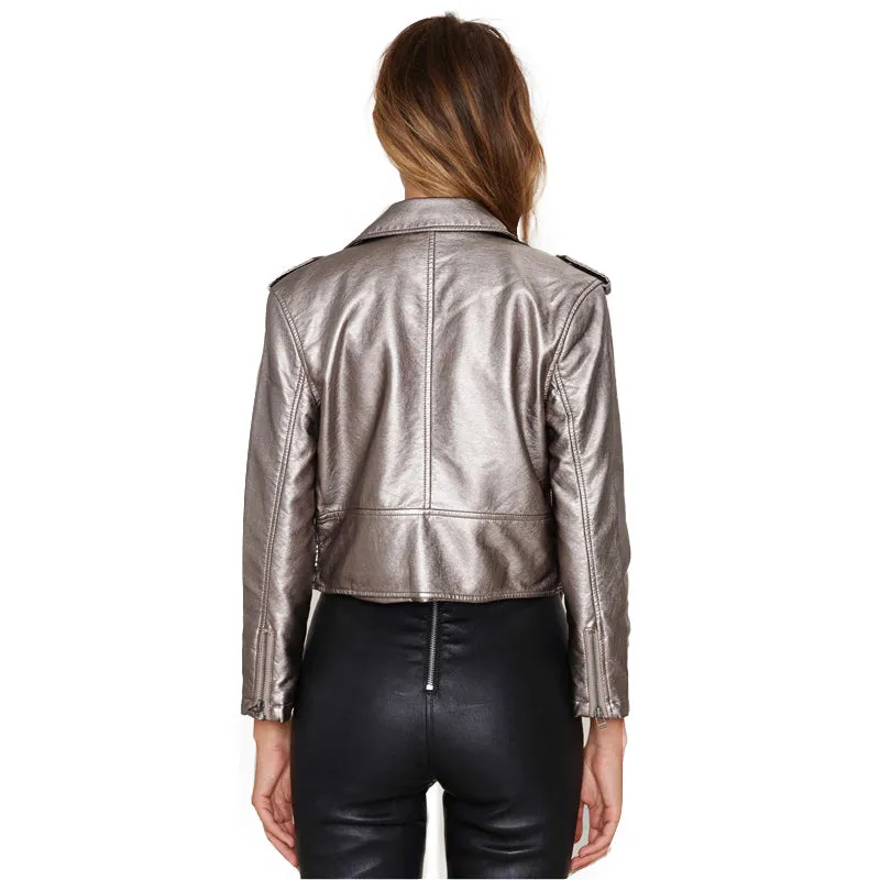 vibrant punk leather jacket