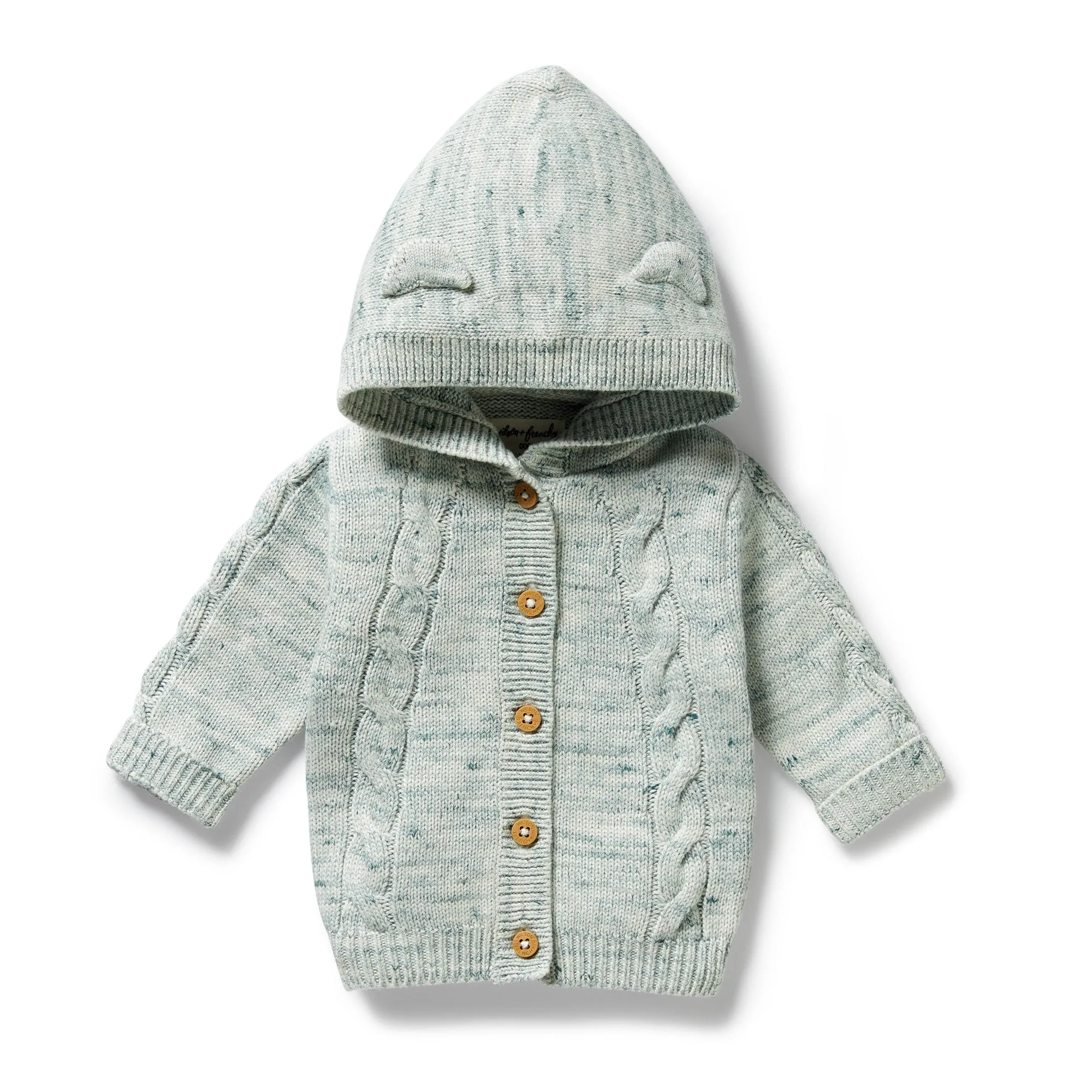 Wilson & Frenchy - Moss Speckle Organic Knitted Cable Jacket