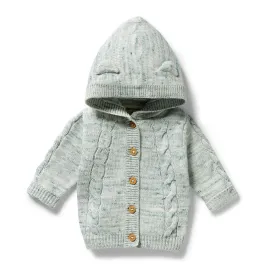 Wilson & Frenchy - Moss Speckle Organic Knitted Cable Jacket